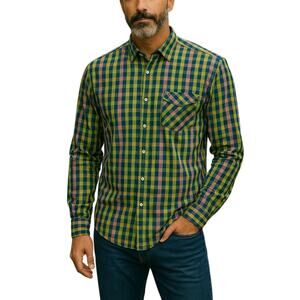 Tommy Bahama Jeans Mens Button Down Shirt Island Modern Fit Striped Plaid XL